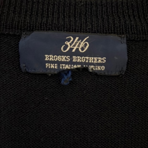 Brooks Brothers V-Neck Sweater Vest- Blue and Black Argyle - Picture 2 of 8